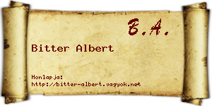Bitter Albert névjegykártya