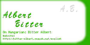 albert bitter business card